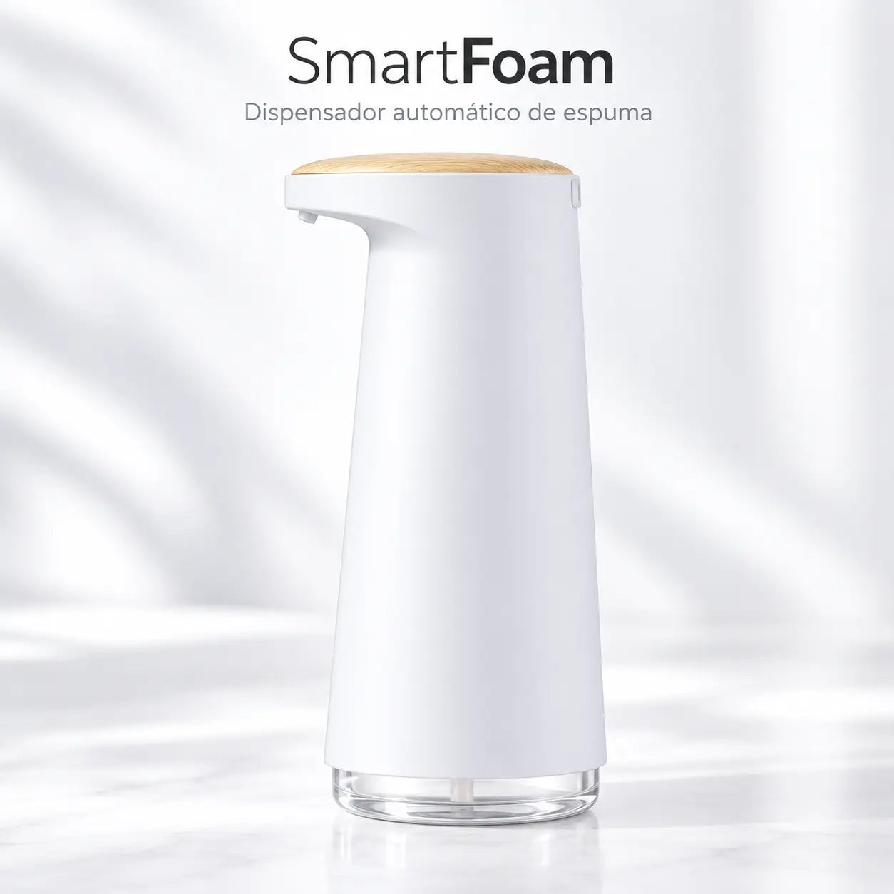 SmartFoam blanco con acabado superior efecto madera y base transparente
