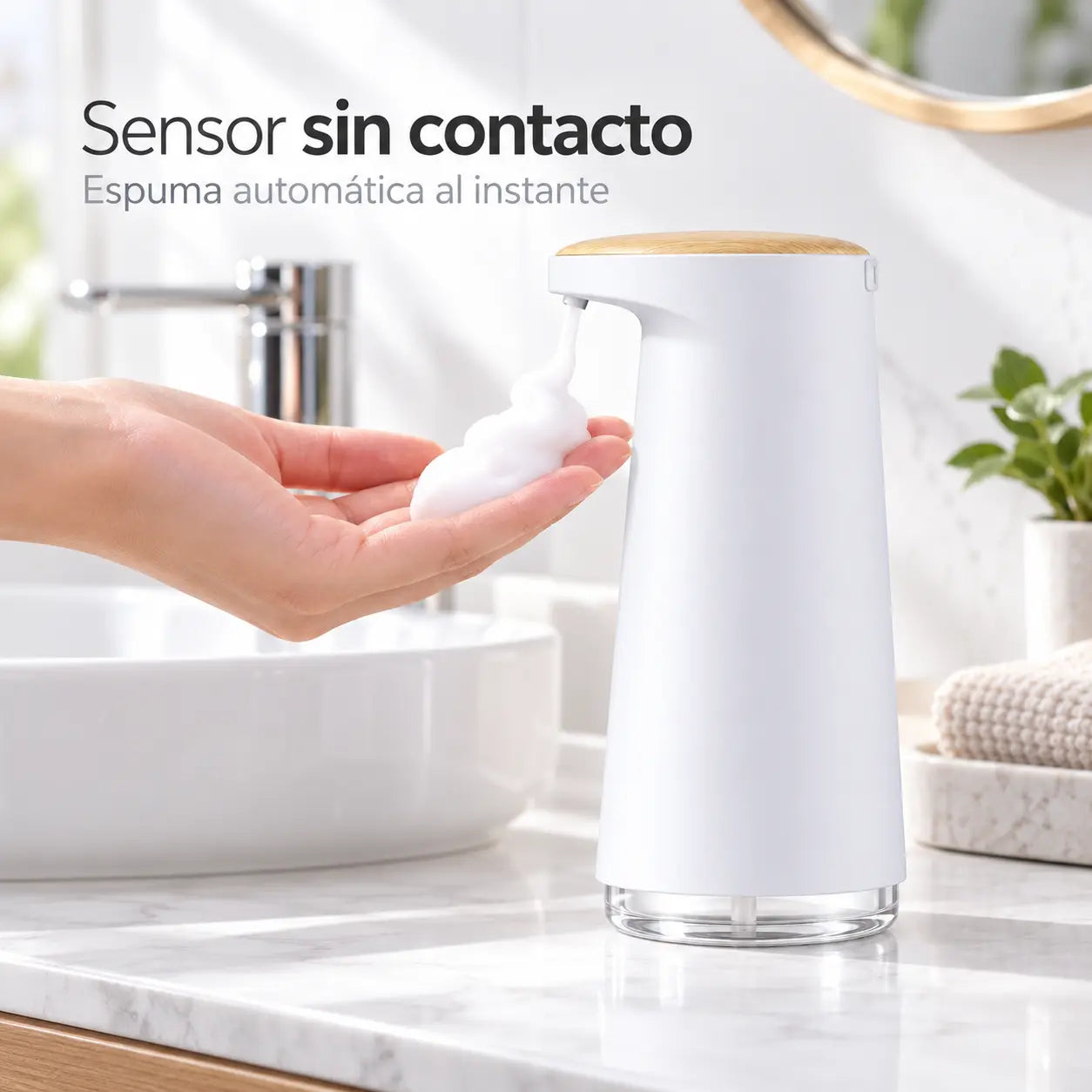 SmartFoam dispensa espuma en una mano sin tocar el sensor